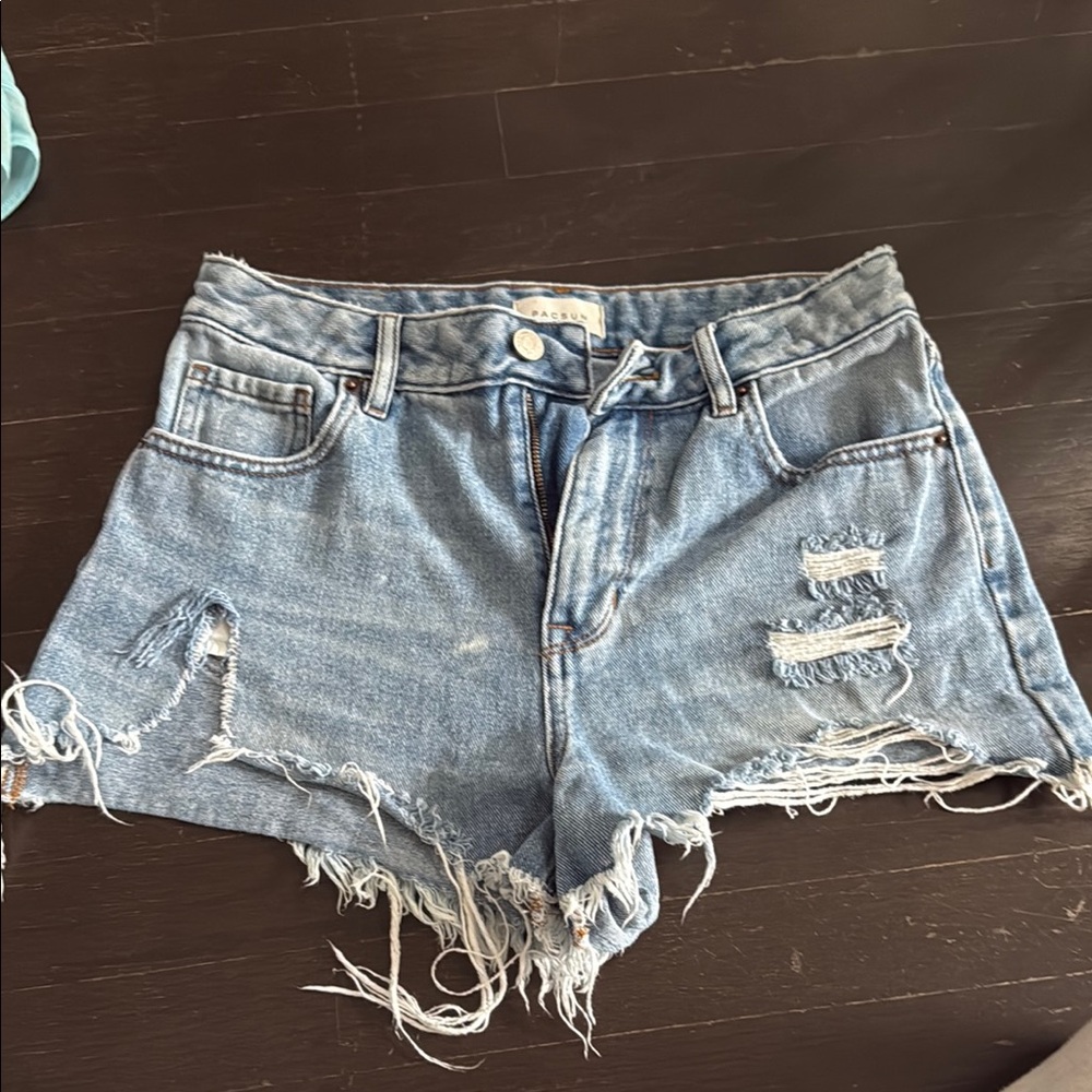 PacSun Blue Distressed Jean Shorts